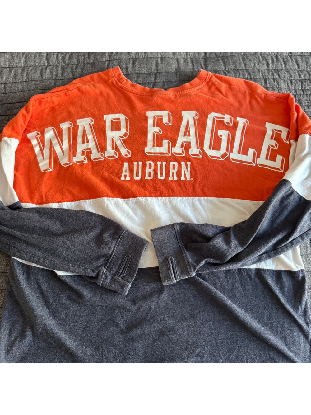 Vintage Press Box NCAA Auburn Tigers Orange Long Sleeve Cotton Shirt Men's M